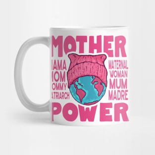 Mother Power - Pink Cat Hat Earth Mug